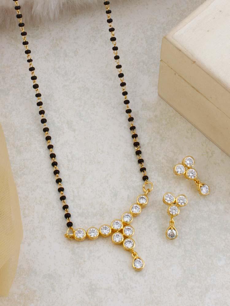 Golden Amina Pendant Mangalsutra Set - Image 2