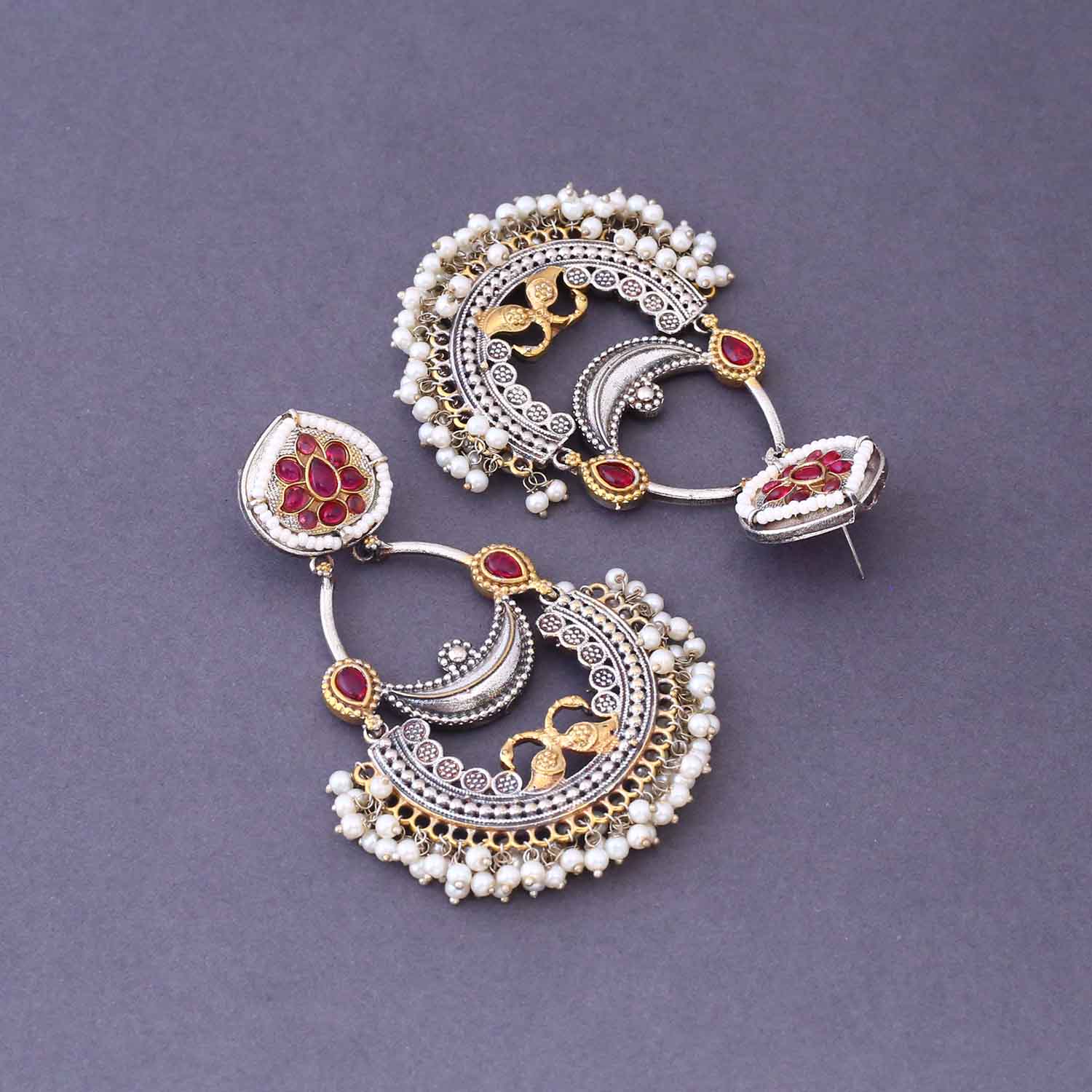 Antique Inayati Oxidised Chandbalis - Image 4