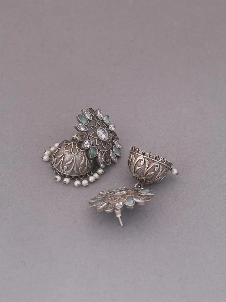 Antique Iniyaa Oxidised Jhumkis - Image 2