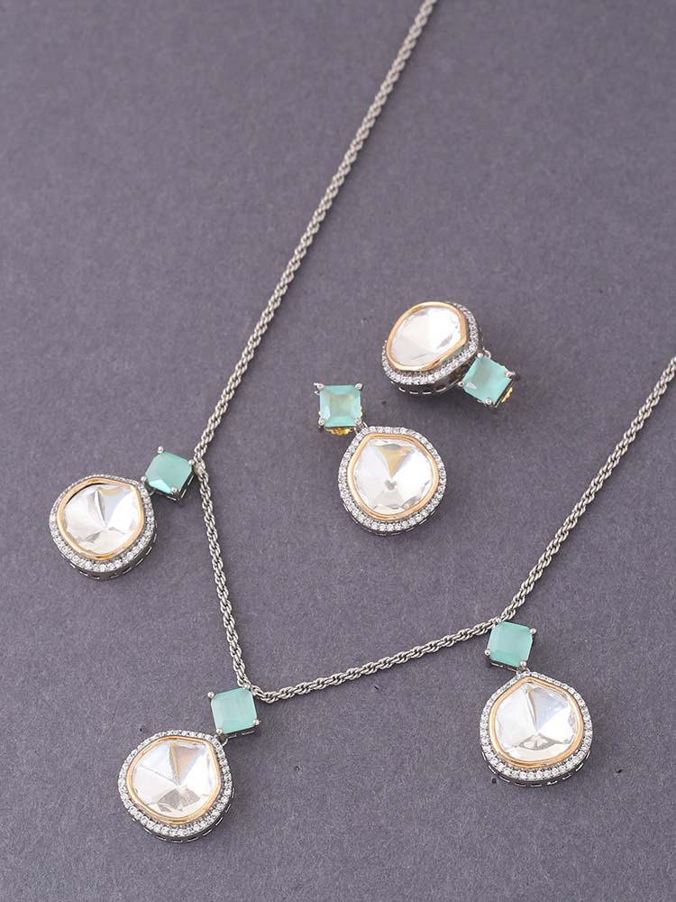 Antique Mint Azizah Zirconia Jewellery Set - Image 5