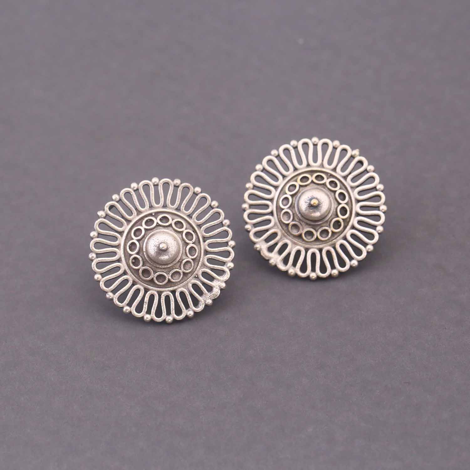 Antique Viyanshi Oxidised Studs - Image 2
