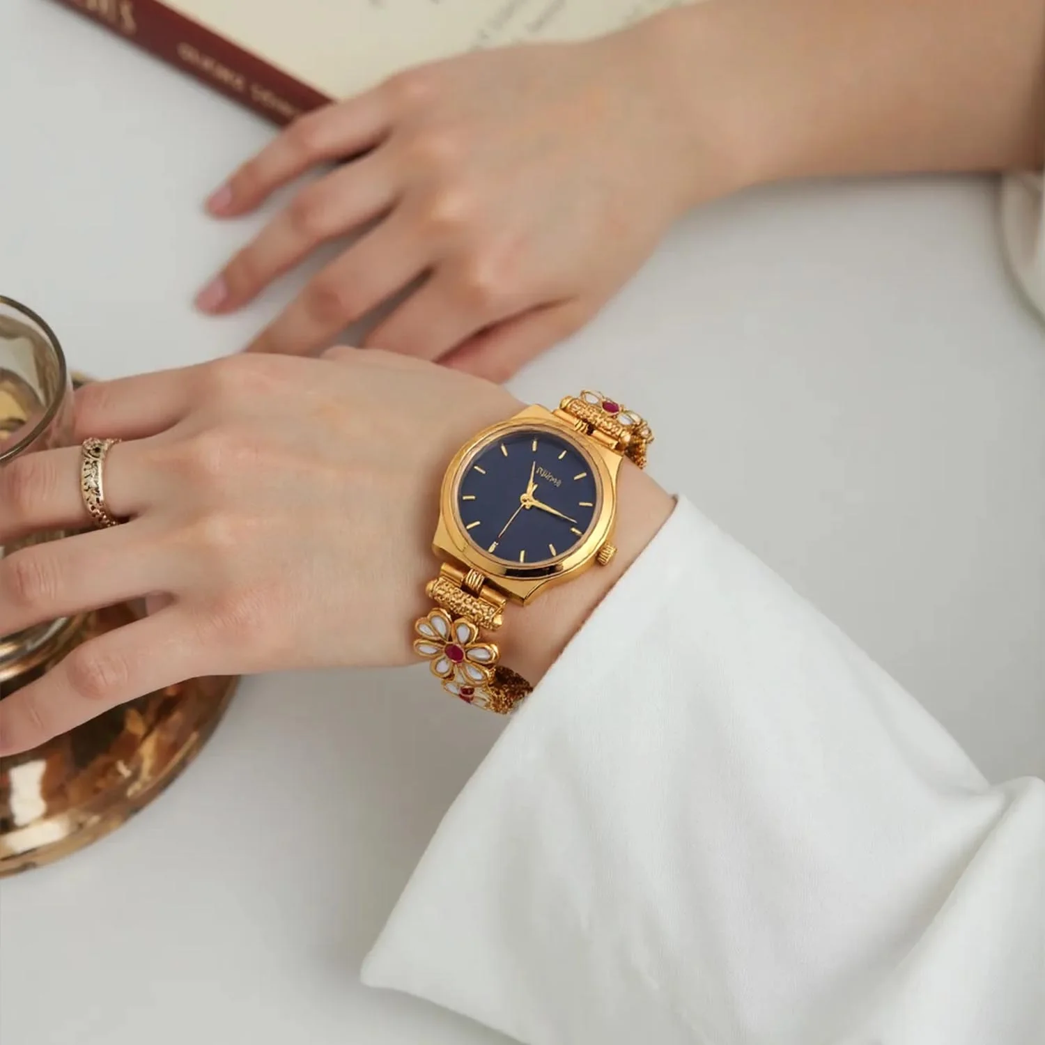 Bling Bag Royal Black Dial Bridal Watch - Image 3