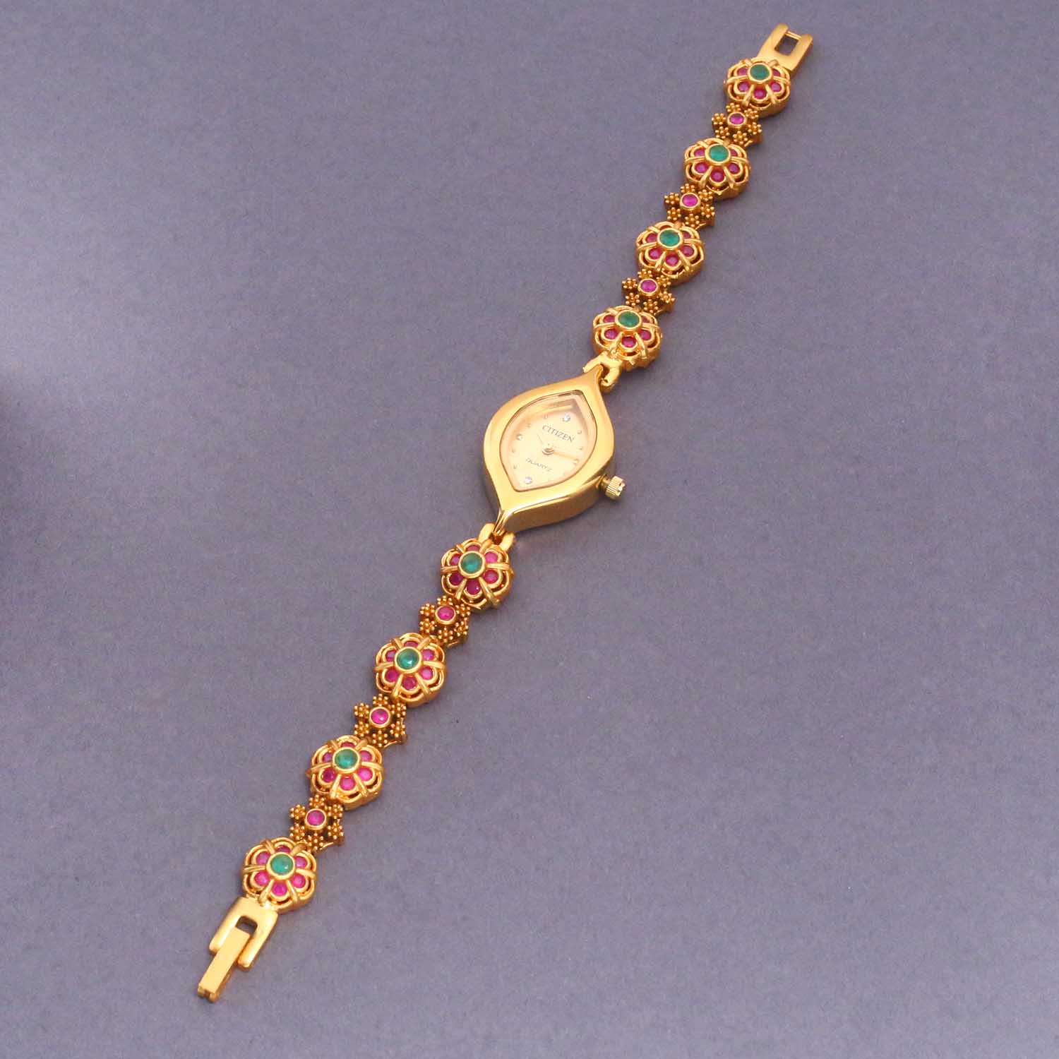 Bling Bag Royal Bloom Stone-Studded Gold Watch - Image 3