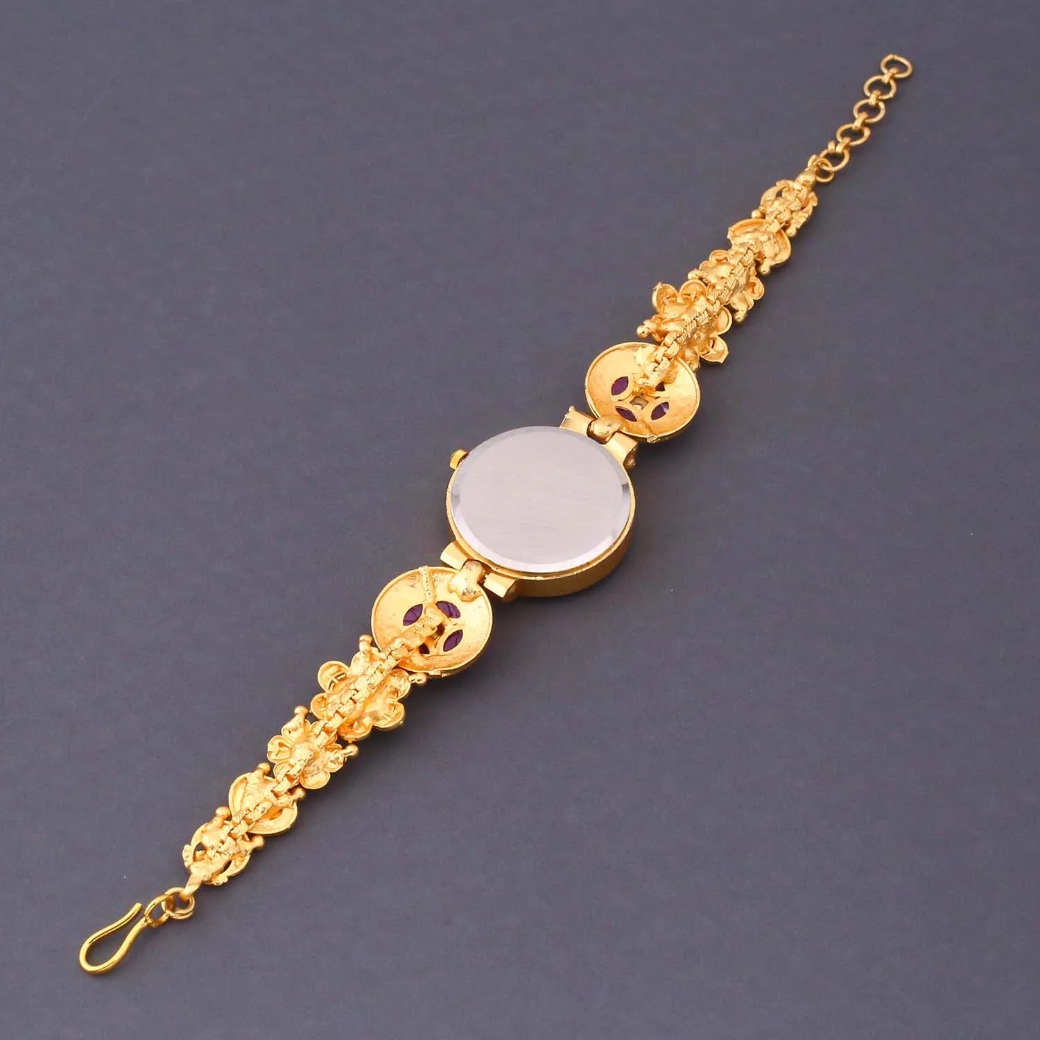 Blingbag Gold-Plated Kundan Kanika Dial Watch - Image 5