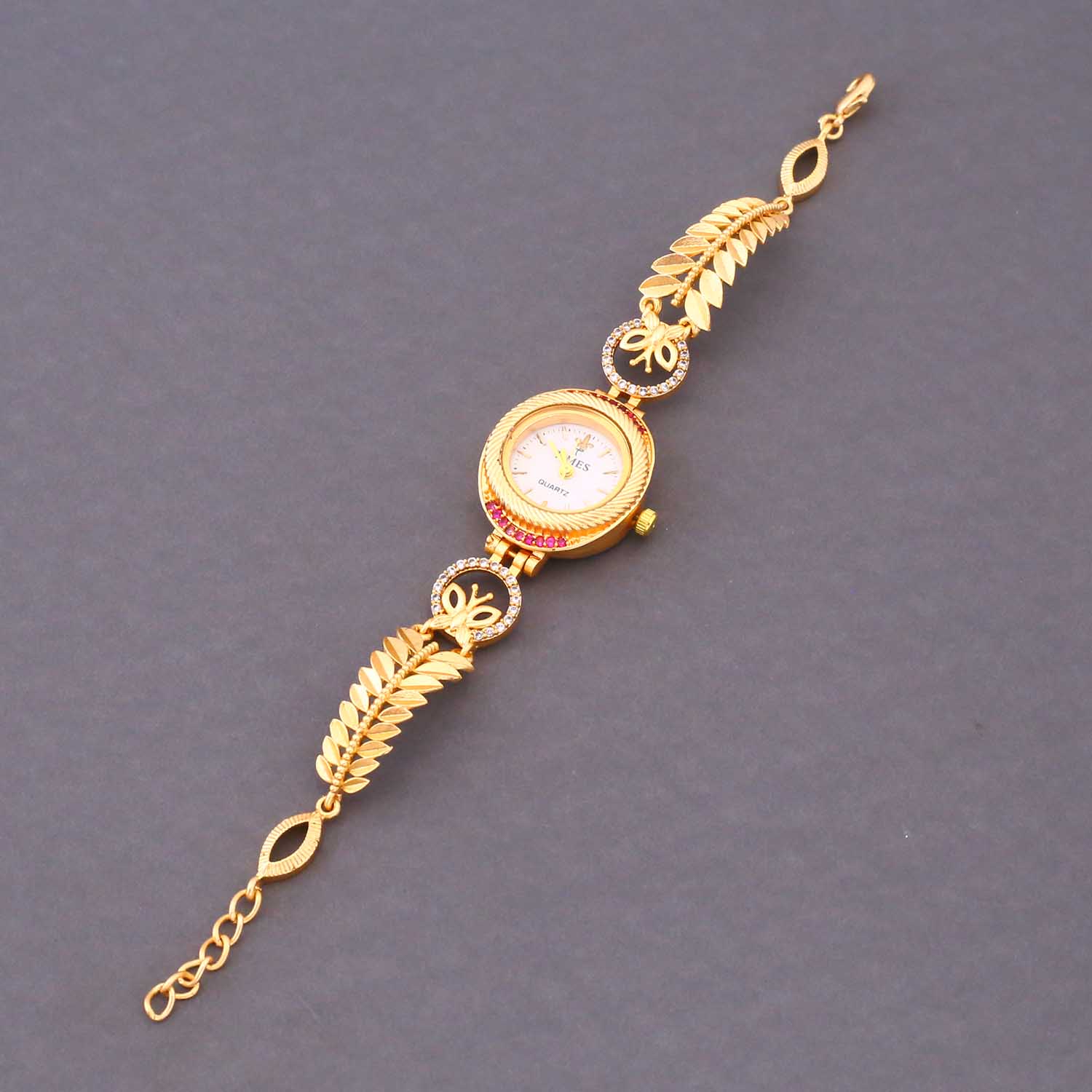 Blingbag Gold- Plated Leaf Design Watch - Image 5