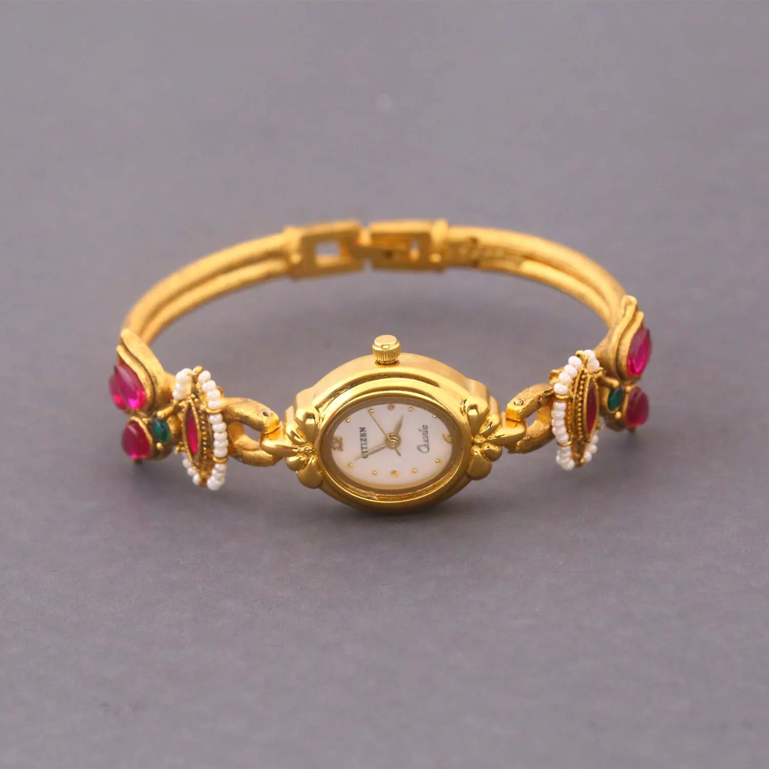 Blingbag Lotus Charm Gold Bracelet Watch - Image 4
