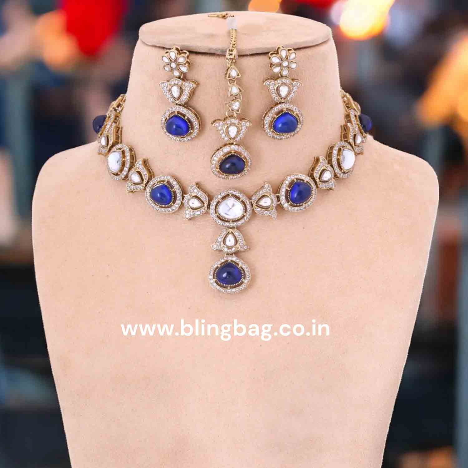 Navy Kirsty Victorian Jewellery Set- New Arrival - Image 2