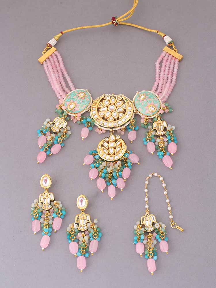 Blush Aasmi Kundan Jewellery Set - Image 3