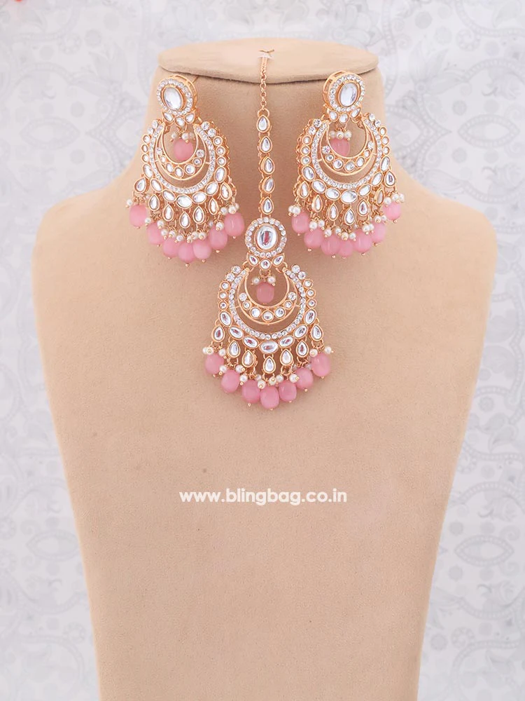 Blush Arpani Kundan Jewellery Set - Image 3