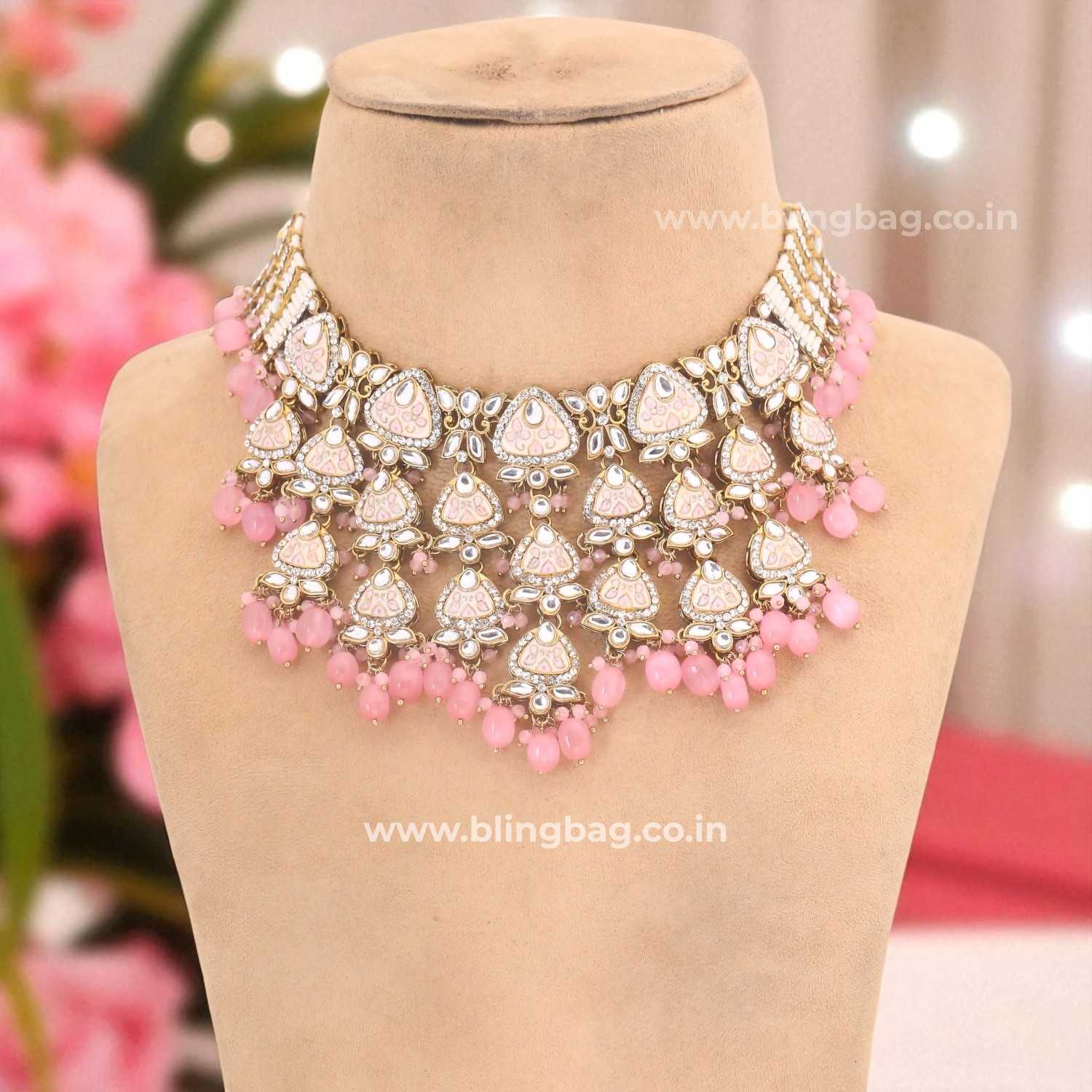 Blush Ayshana Kundan Jewellery Set - Image 2