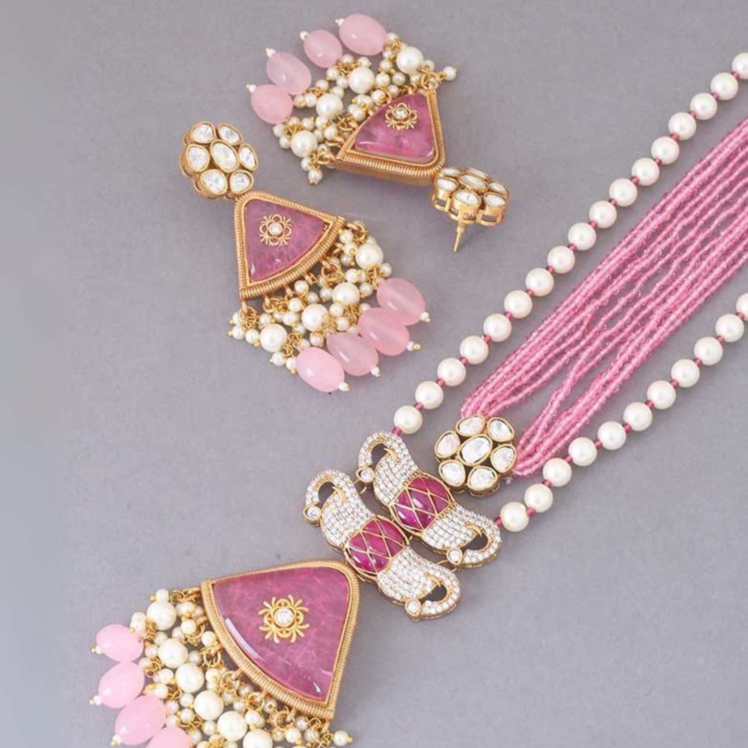 Blush Caoimhe Kundan Jewellery Set - EOSS - Image 5