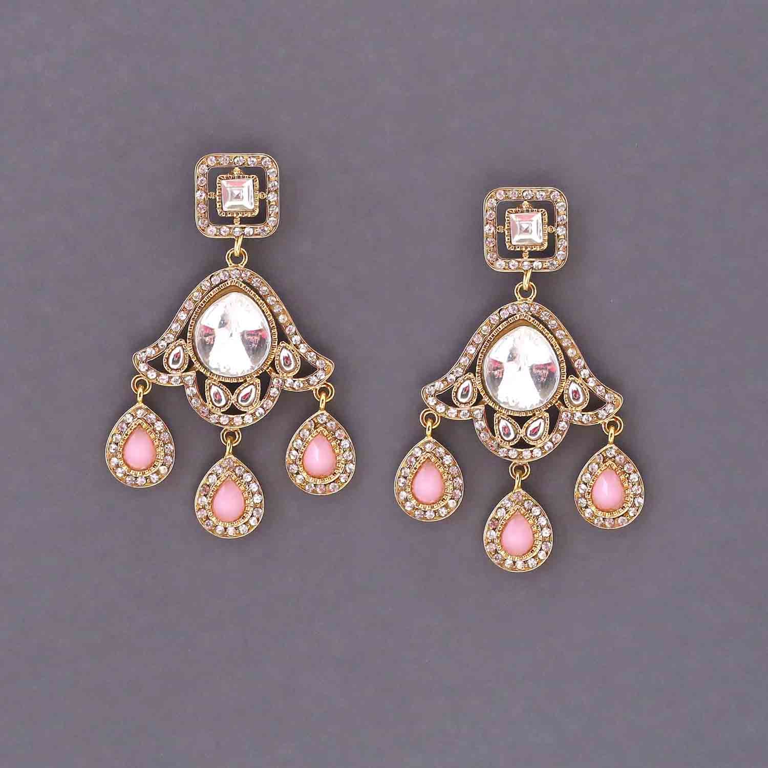 Blush Chandni Danglers - Image 3