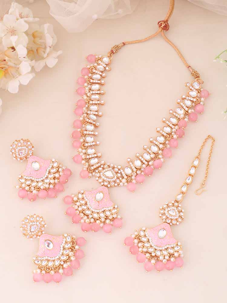 Blush Cheshta Kundan Jewellery Set - Image 2