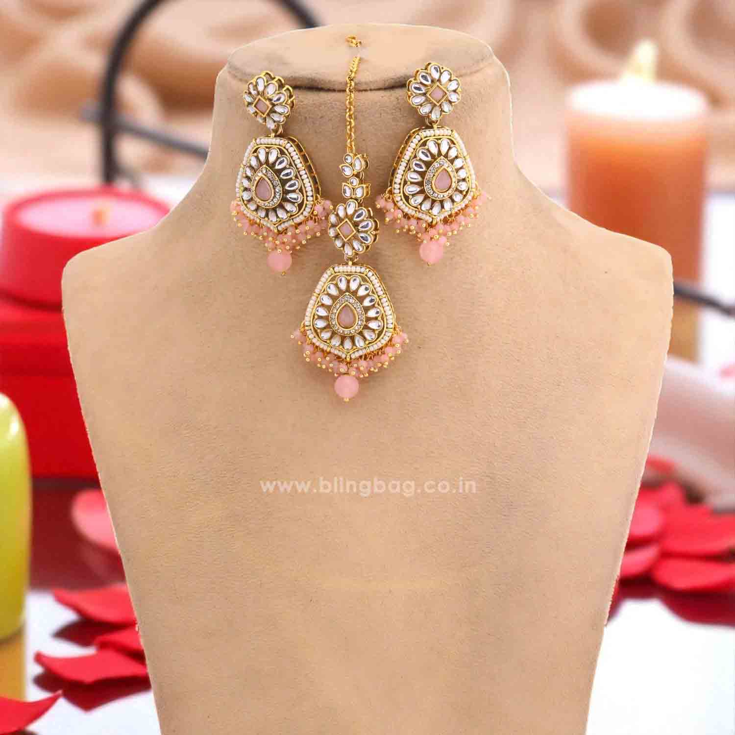 Blush Dakshina Kundan Jewellery Set - Image 3