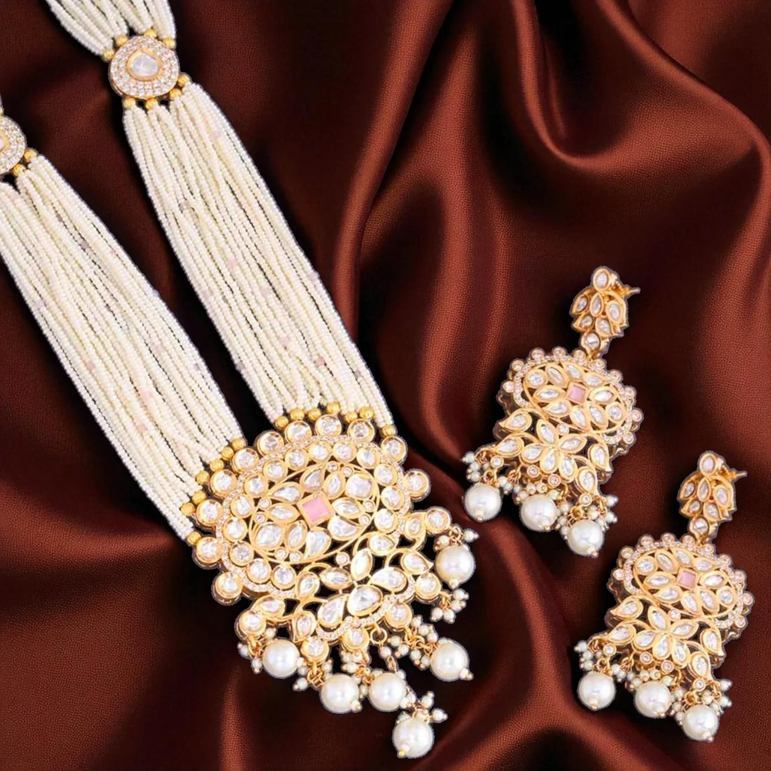 Ivory Darika Kundan Jewellery Set - Image 3
