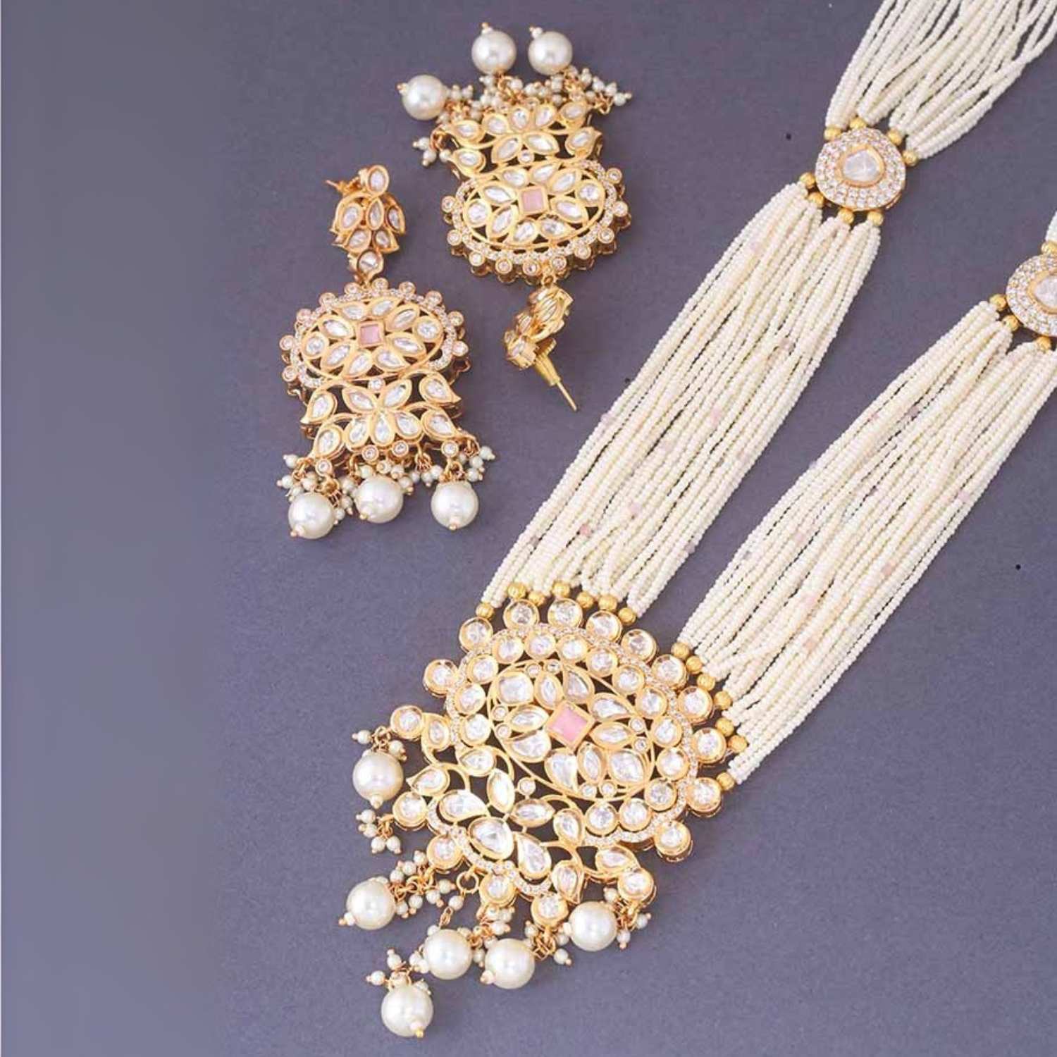 Ivory Darika Kundan Jewellery Set - Image 5