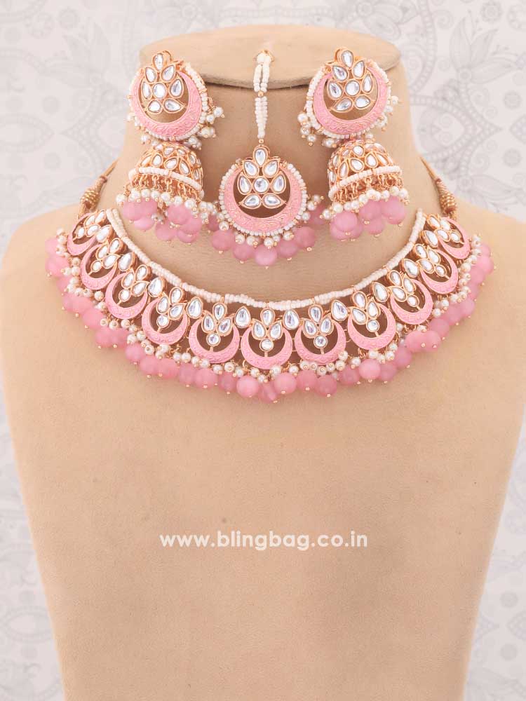 Blush Dhisana Kundan Jewellery Set