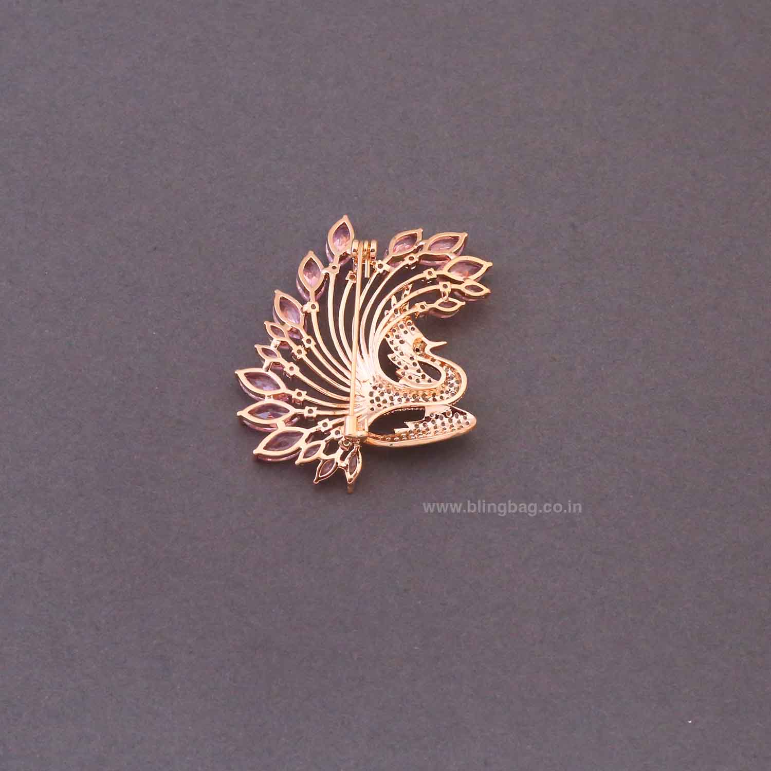 Blush Feather Peacock Brooch - Image 5