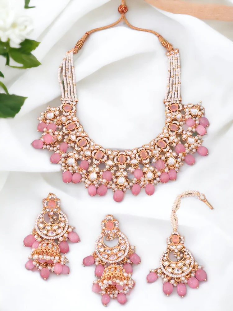 Blush Kaamil Kundan Jewellery Set - Image 2