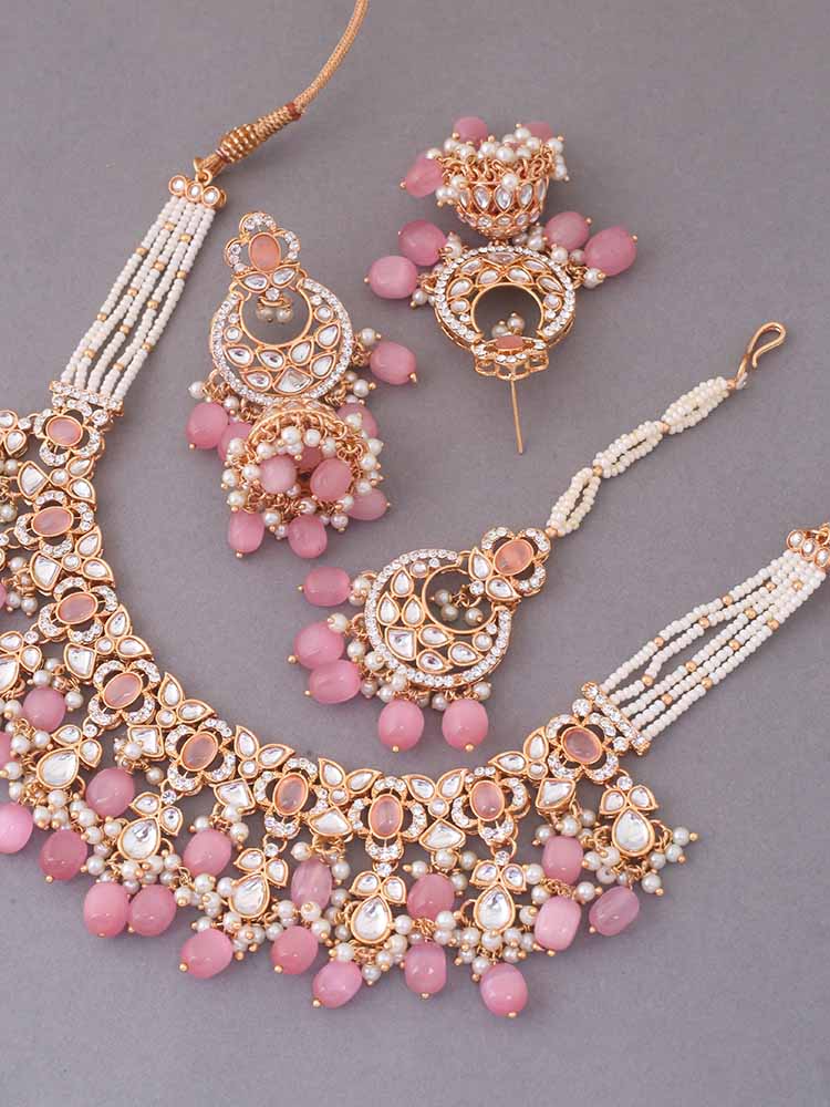 Blush Kaamil Kundan Jewellery Set - Image 3