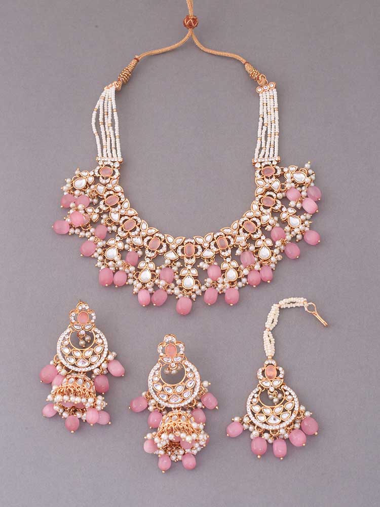 Blush Kaamil Kundan Jewellery Set - Image 4