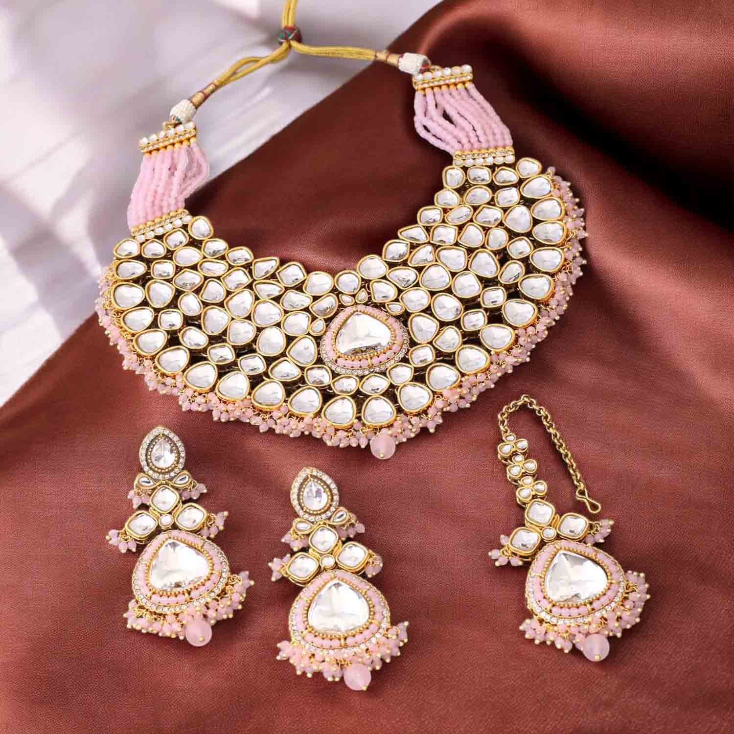 Blush Kairavi Kundan Jewellery Set - Image 2