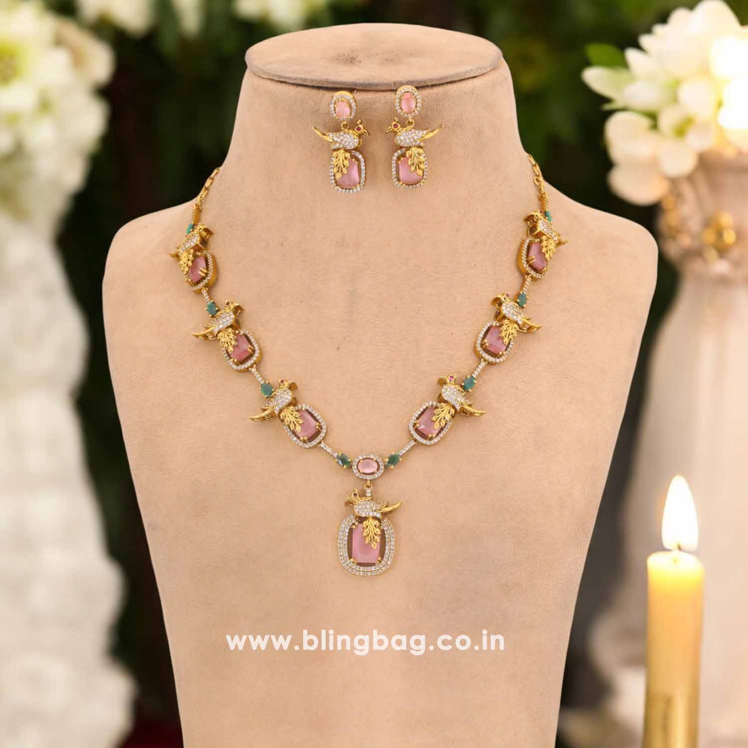 Blush Krida Victorian Jewellery Set - New Arrival - Image 3