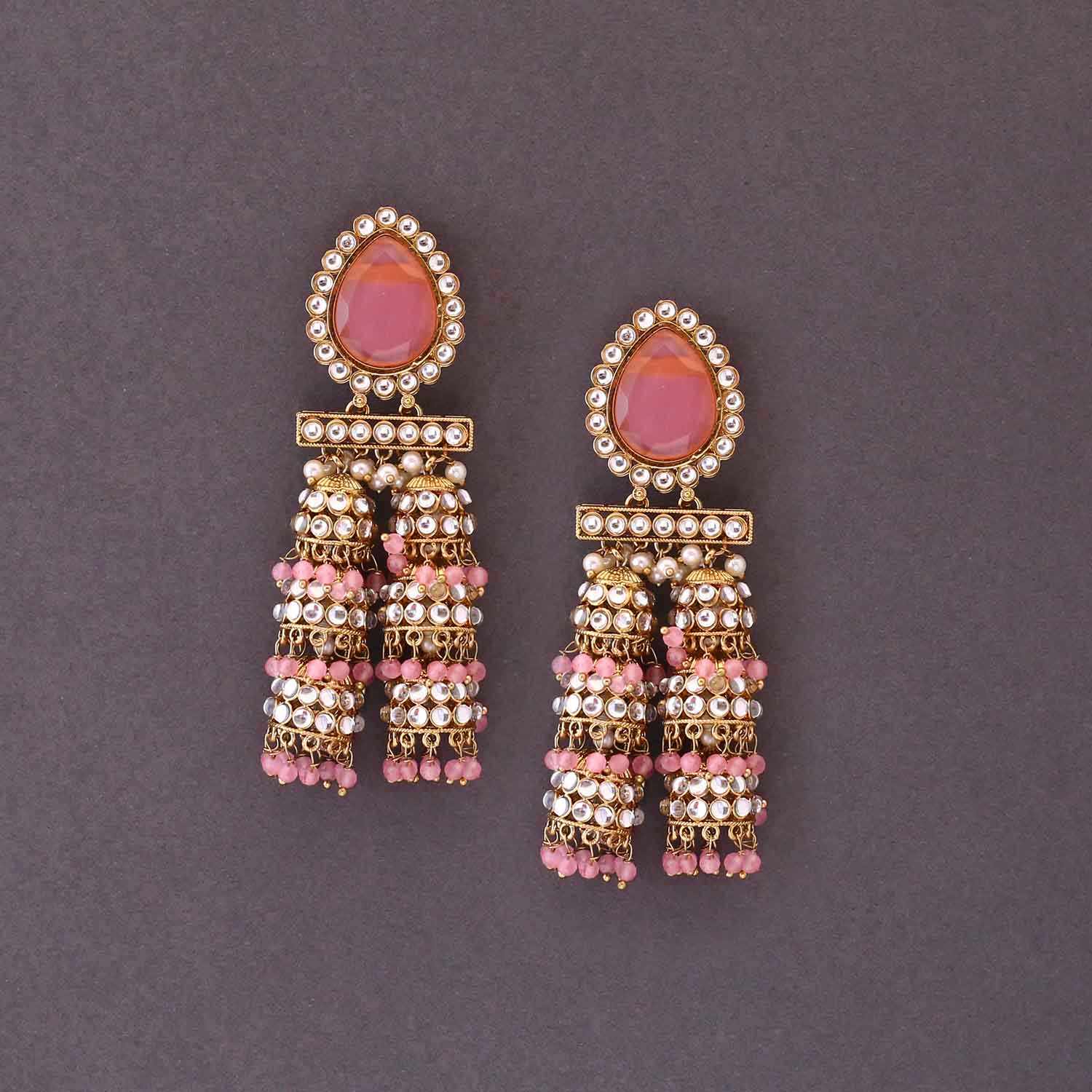 Blush Kristie Jhumkis - Image 3