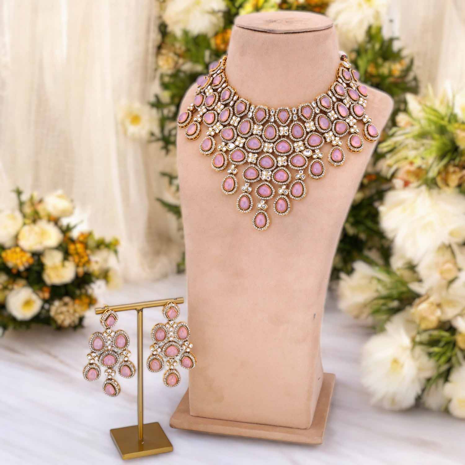 Blush Madhura Semi-Bridal Jewellery Set - Image 2