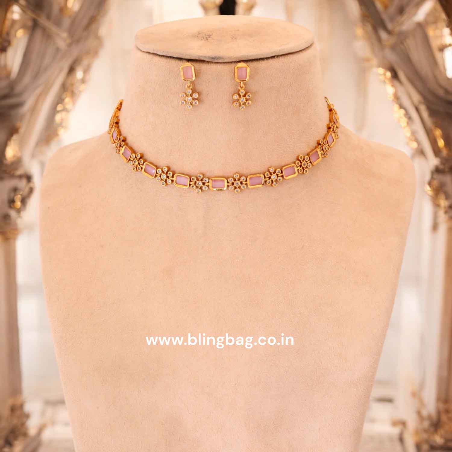 Blush Naumic Antique Jewellery Set - New Arrival - Image 2