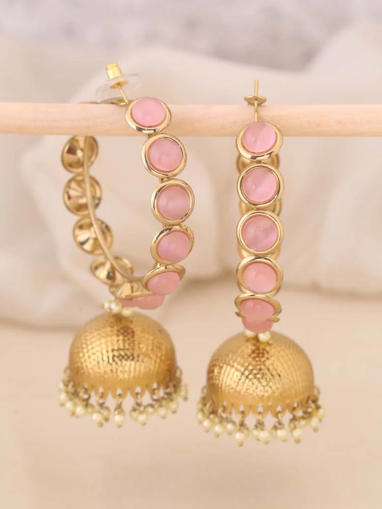 Blush Perry Ethnic Jhumkis