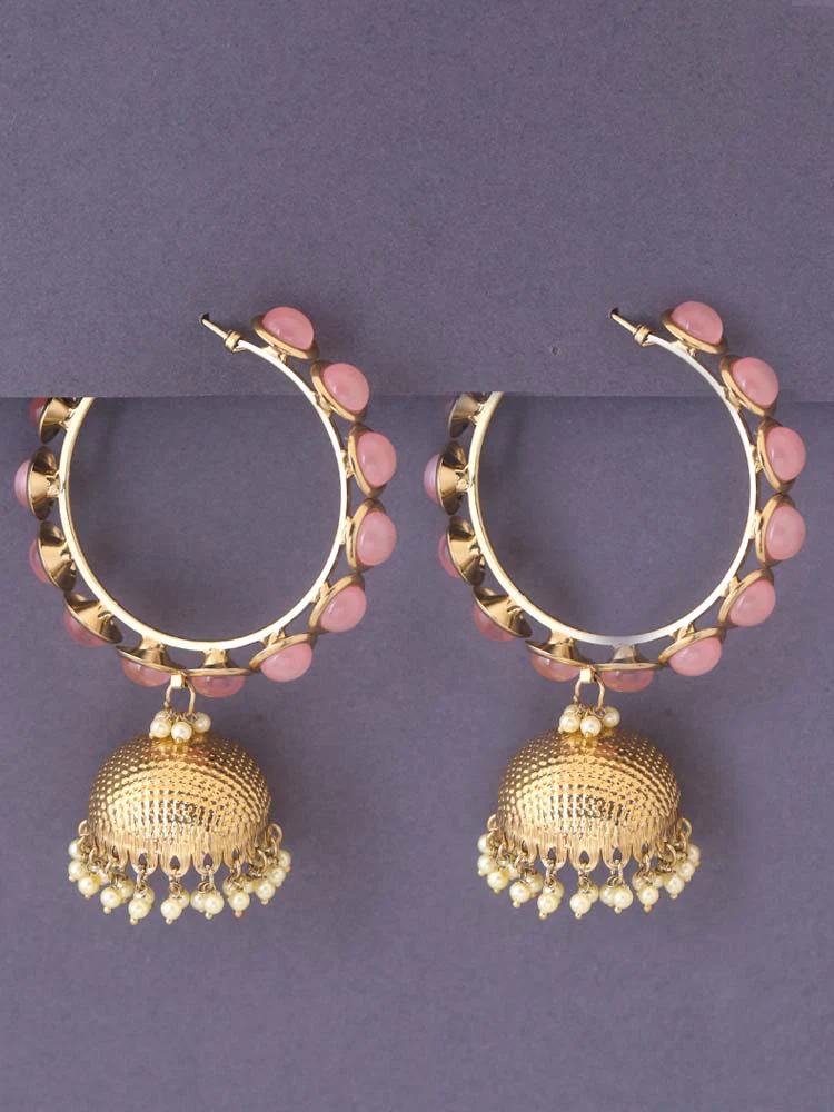 Blush Perry Ethnic Jhumkis - Image 2