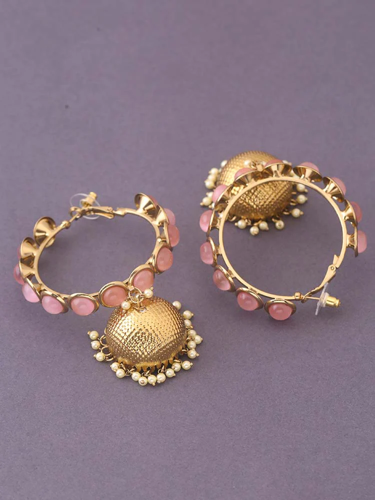 Blush Perry Ethnic Jhumkis - Image 3