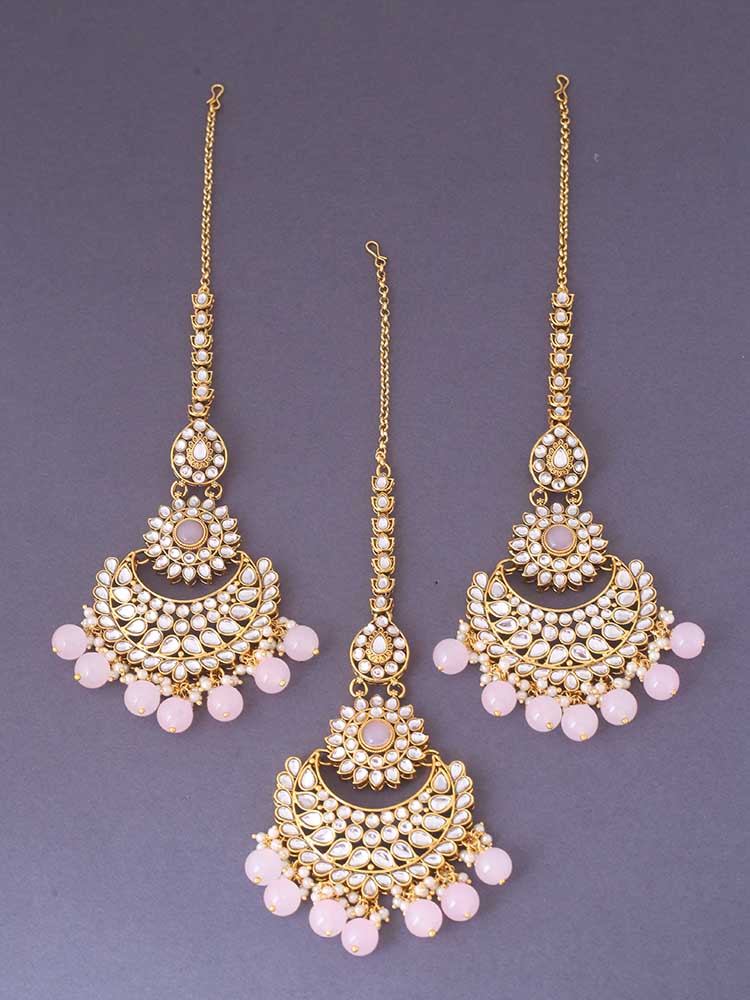 Blush Roshni Maang Tikka Set - Image 3