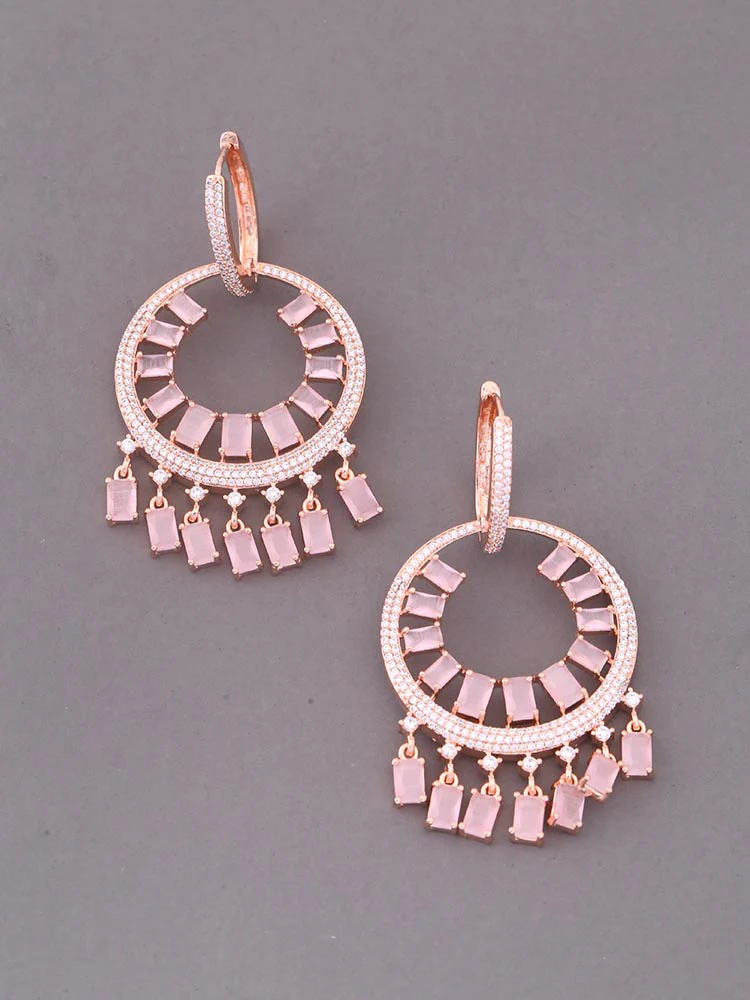 Blush Saranda Zirconia Danglers - Image 2
