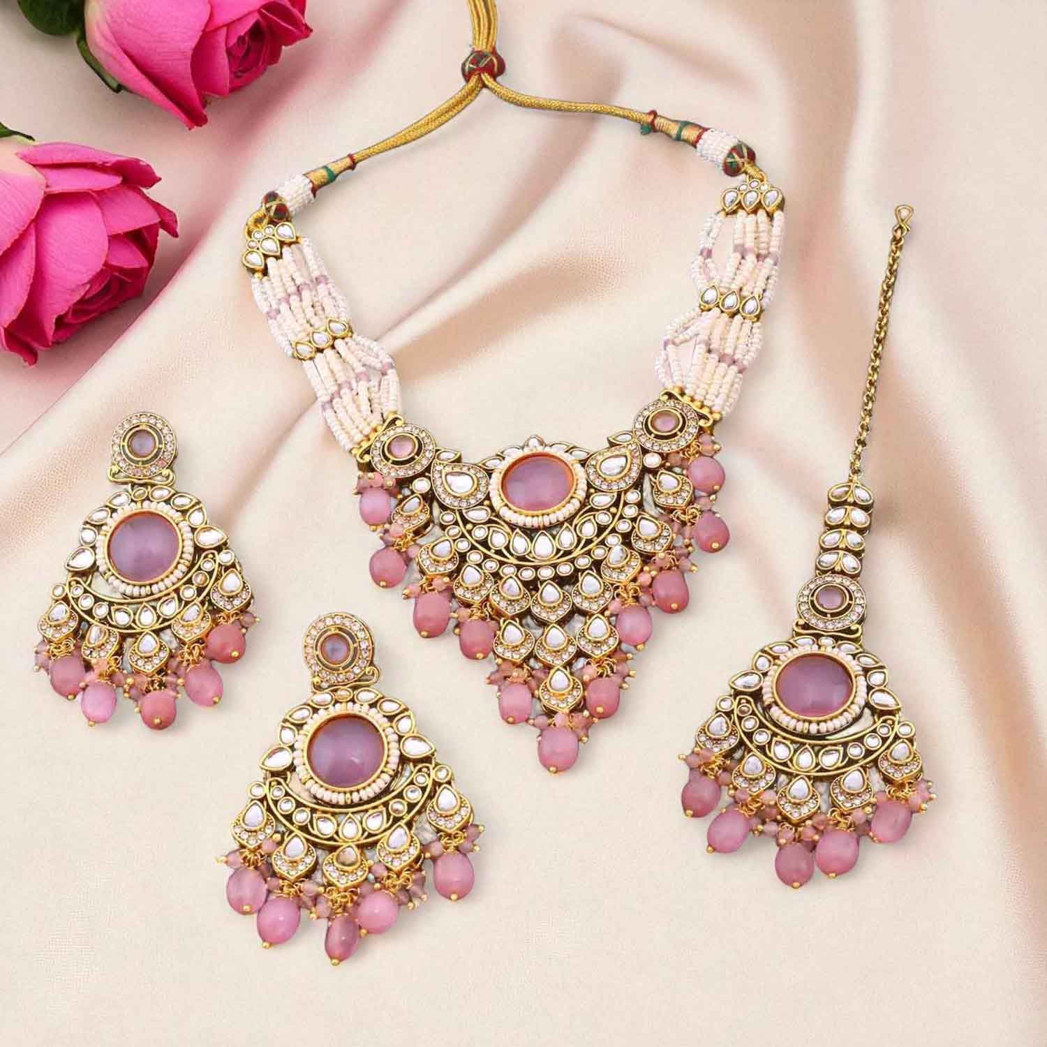 Blush Sheetal Kundan Jewellery Set - Image 2
