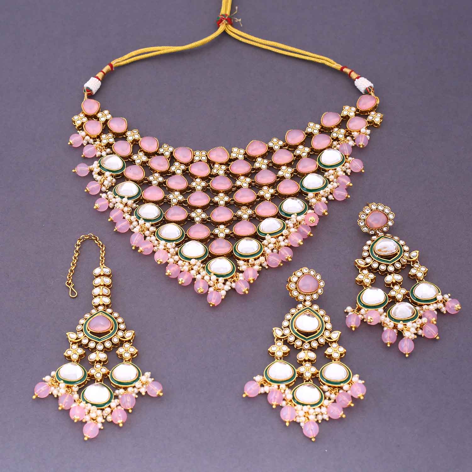 Blush Shiyana Kundan Jewellery Set - Image 5