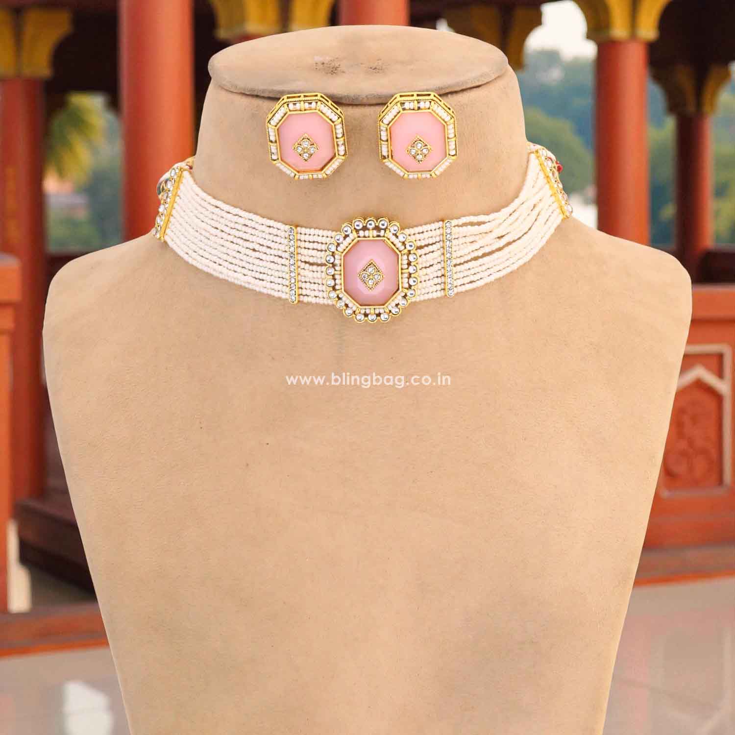 Blush Tithi Kundan Jewellery Set - Image 2