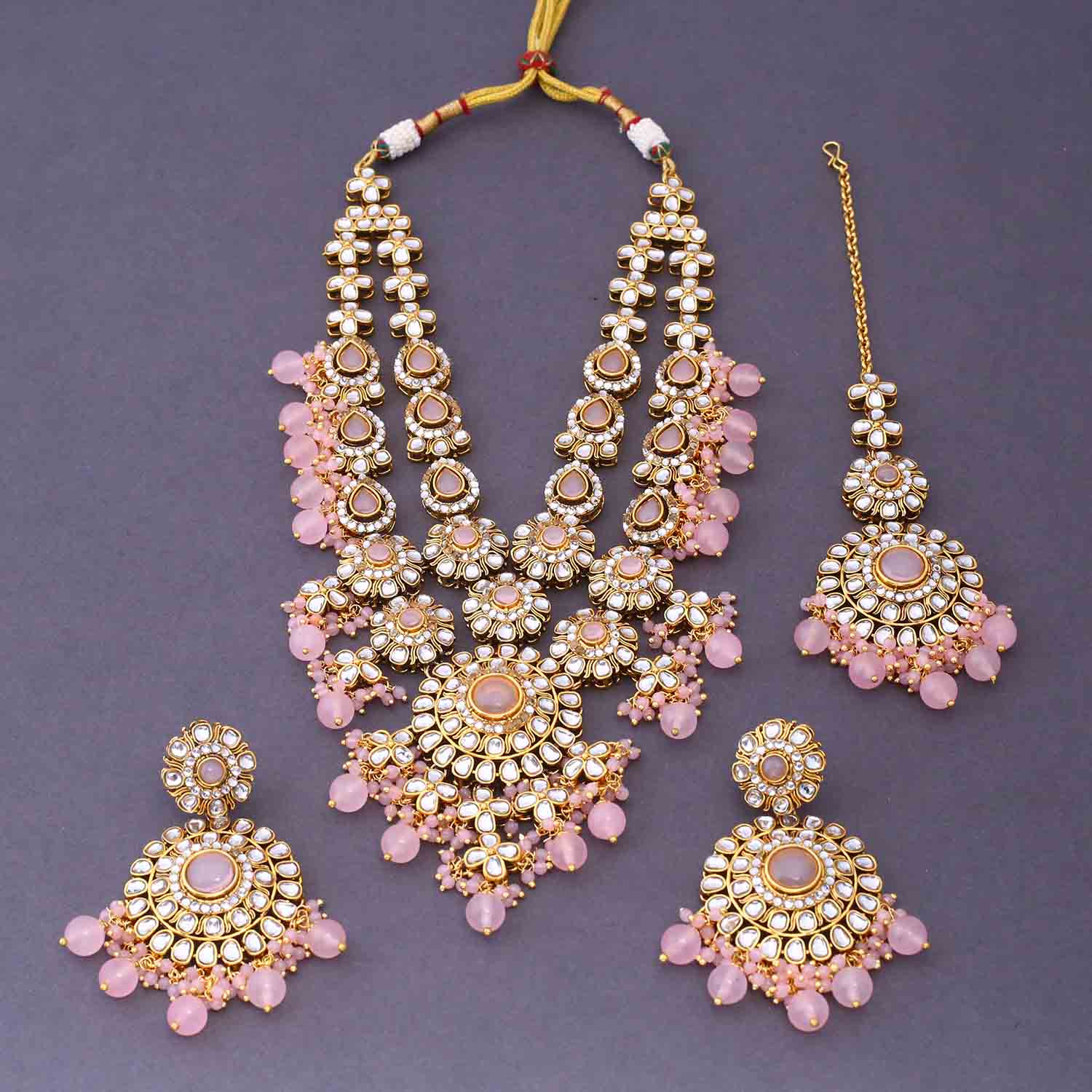 Blush Yunita Kundan Jewellery Set - Image 3