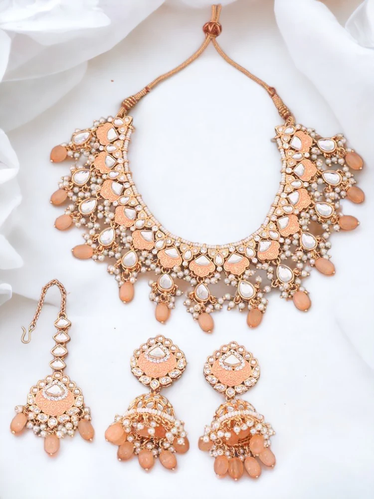 Brown Dhamini Jewellery Set - Image 2