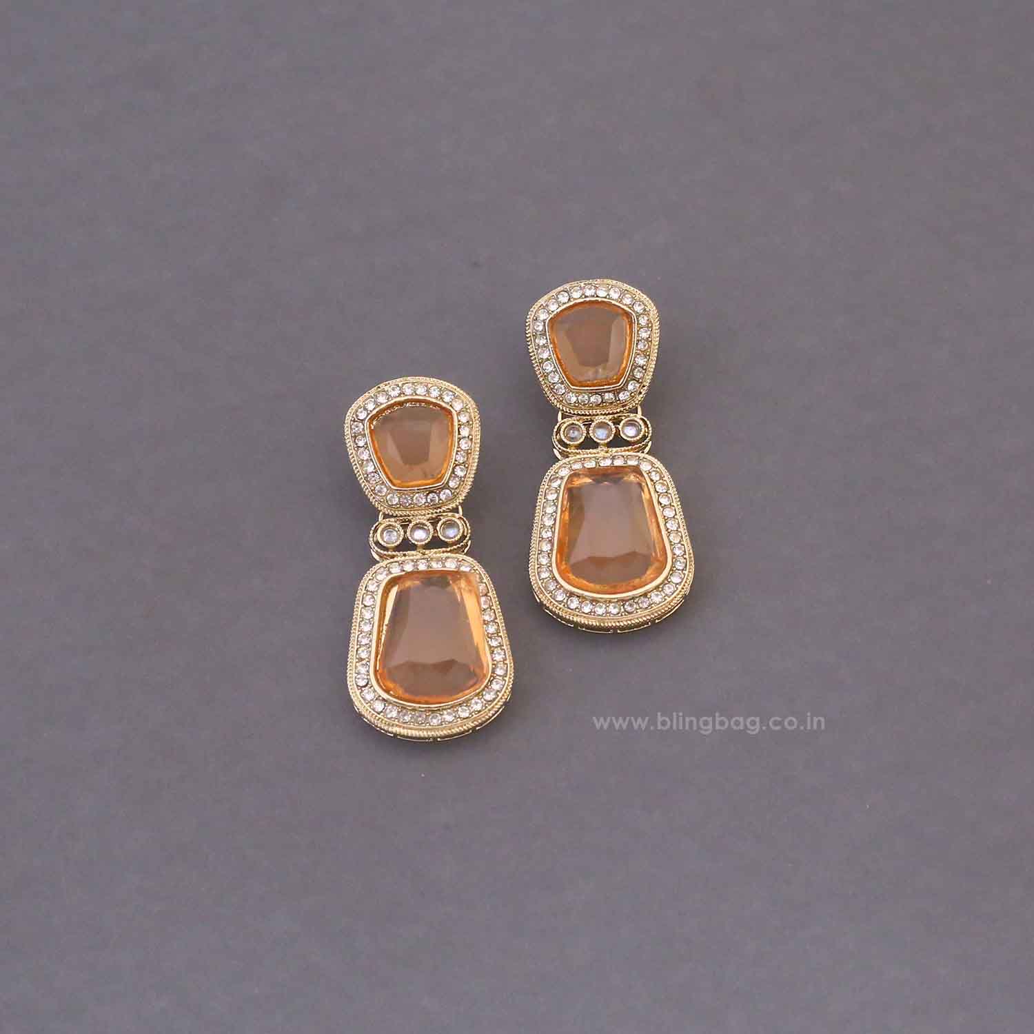Brown Srilekha Danglers - Image 2