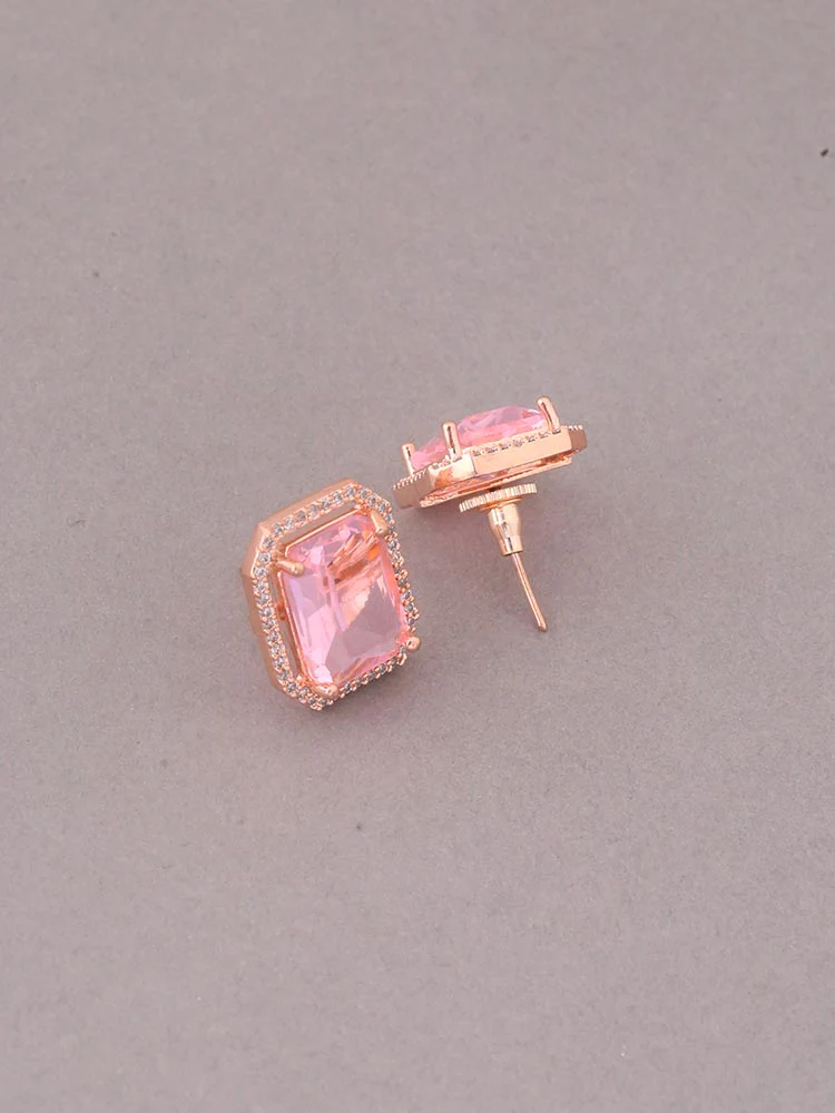 Pink Trinity Zirconia Studs - Image 3