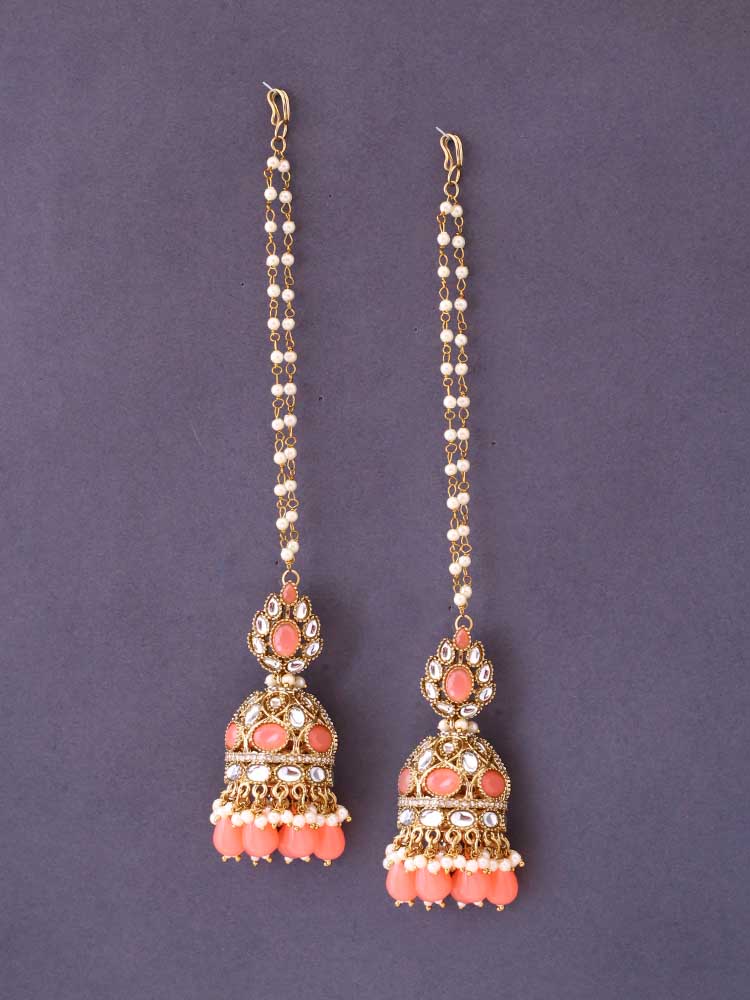 Coral Gita Sahara Jhumkis - Image 2