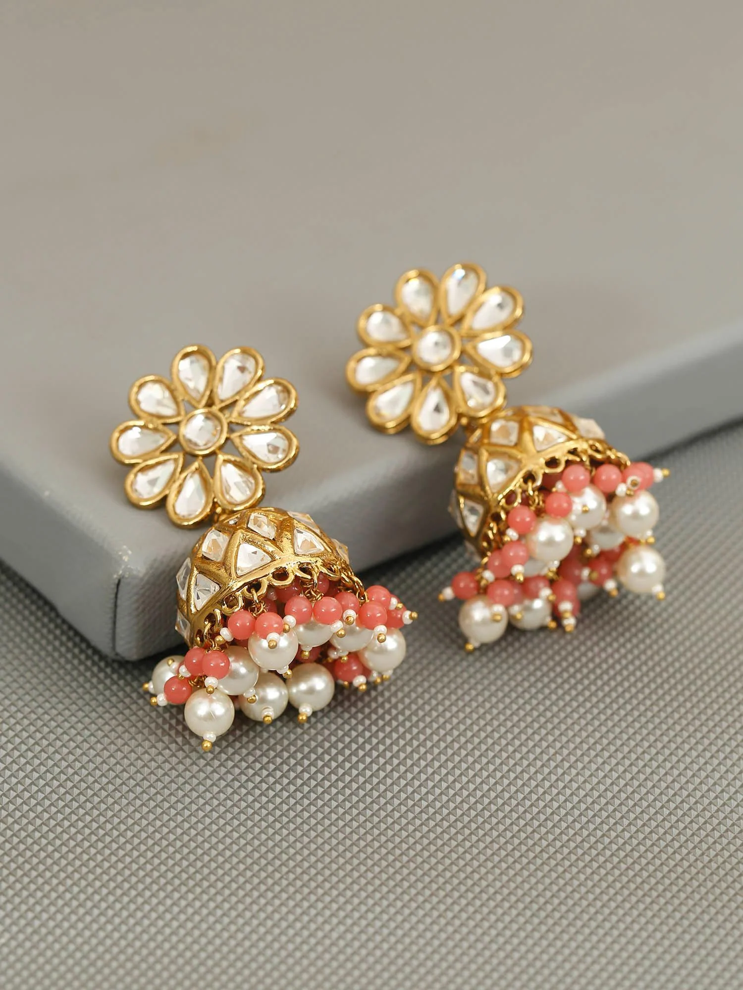 Coral Jayrani Jhumkis - Image 3