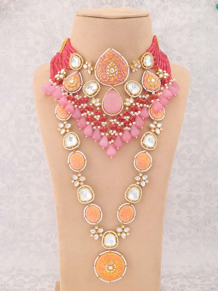 Coral Krutika Kundan Jewellery Set - EOSS - Image 2