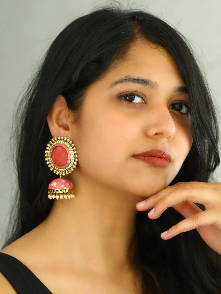 Coral Virat Jhumkis - Image 2