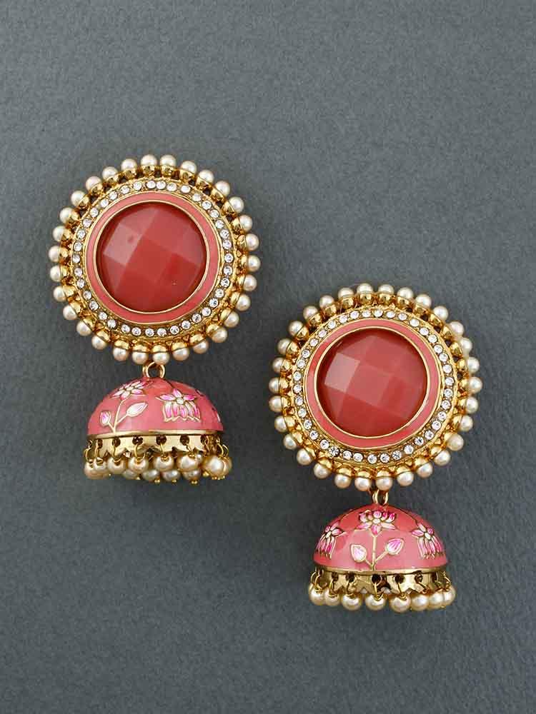 Coral Virat Jhumkis - Image 4