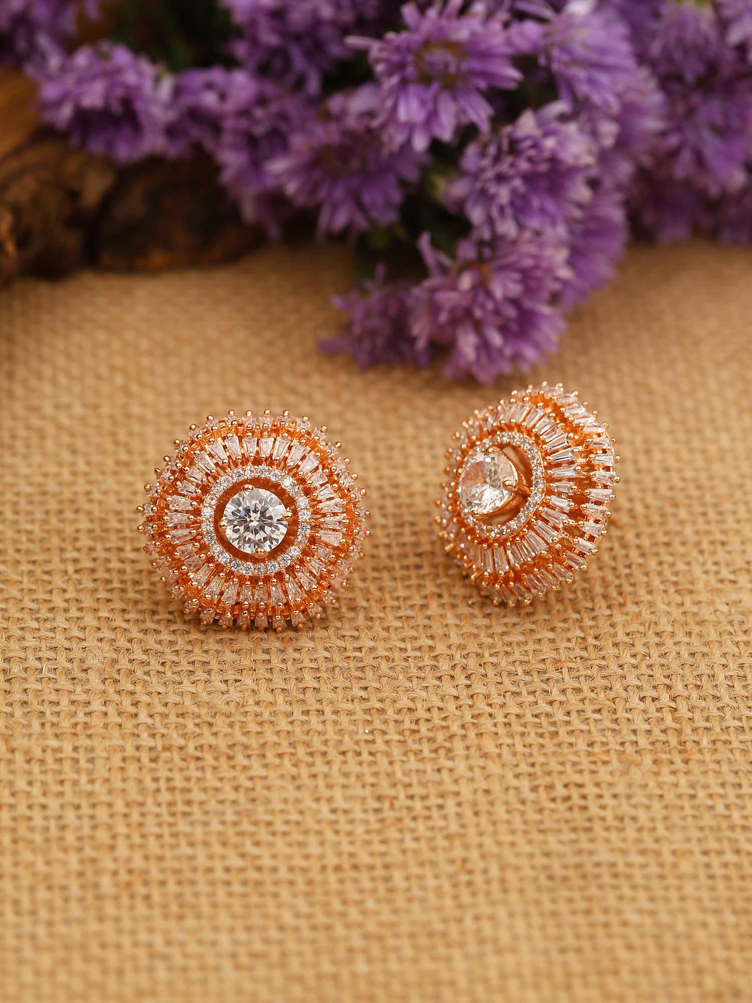 Rose Gold Elina Zirconia Studs - Image 3