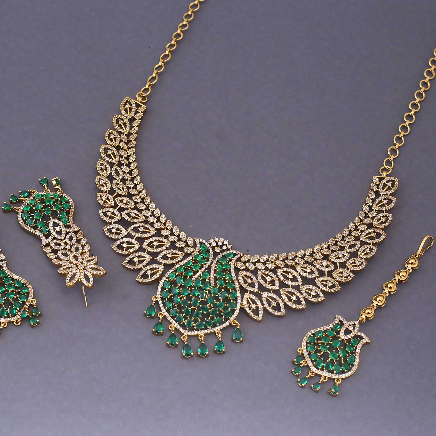 Emerald Jesintha Hasli Victorian Jewellery Set - New Arrival - Image 4