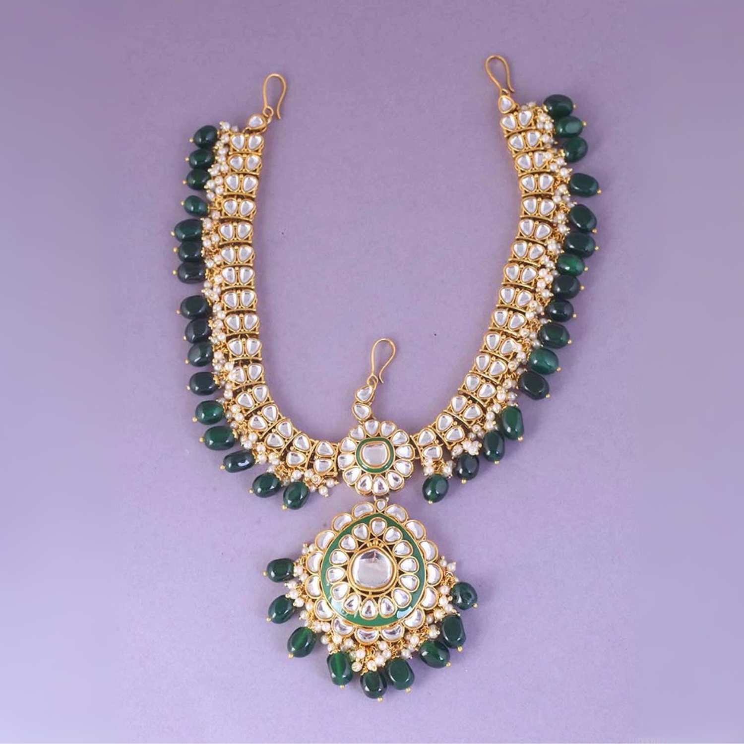 Emerald Aishwarya Bridal Jewellery Set - Image 10